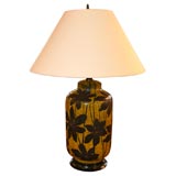 Graphic Umber Pottery Table Lamp