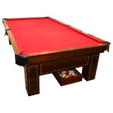 Inlaid Mahogany Regulation Size Billiards Table