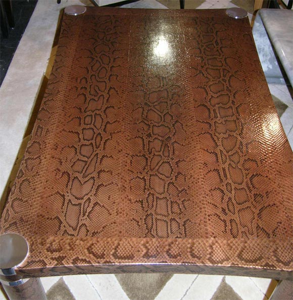 Karl Springer Python Coffee Table In Excellent Condition For Sale In New York, NY