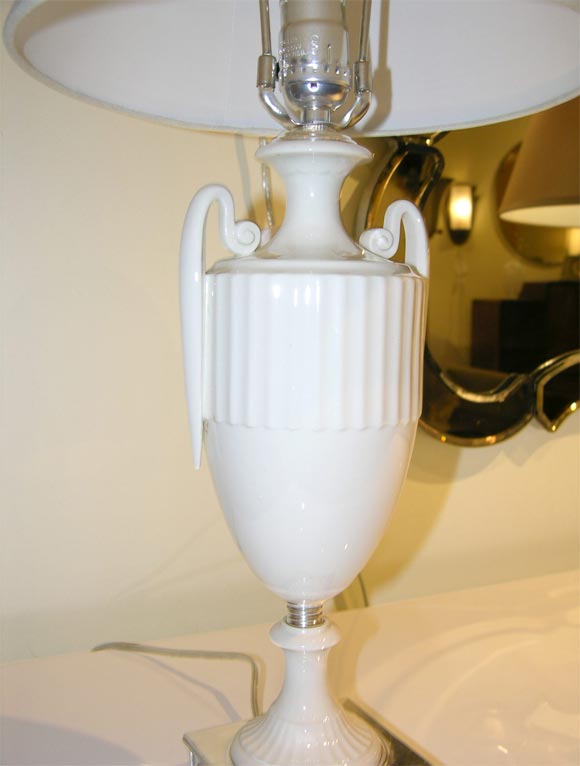 Porcelain Urn Lamp by Lenox at 1stDibs lenox lamp, lenox porcelain