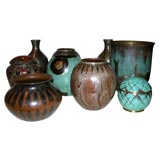 collection of german metal vases by WMF