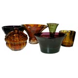 collection of glass vases produced by josef hoffmann