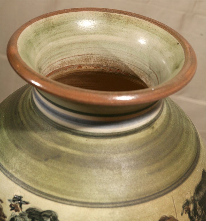 Danish Large Pottery Vase by H.F. Gross for Knabstrup For Sale