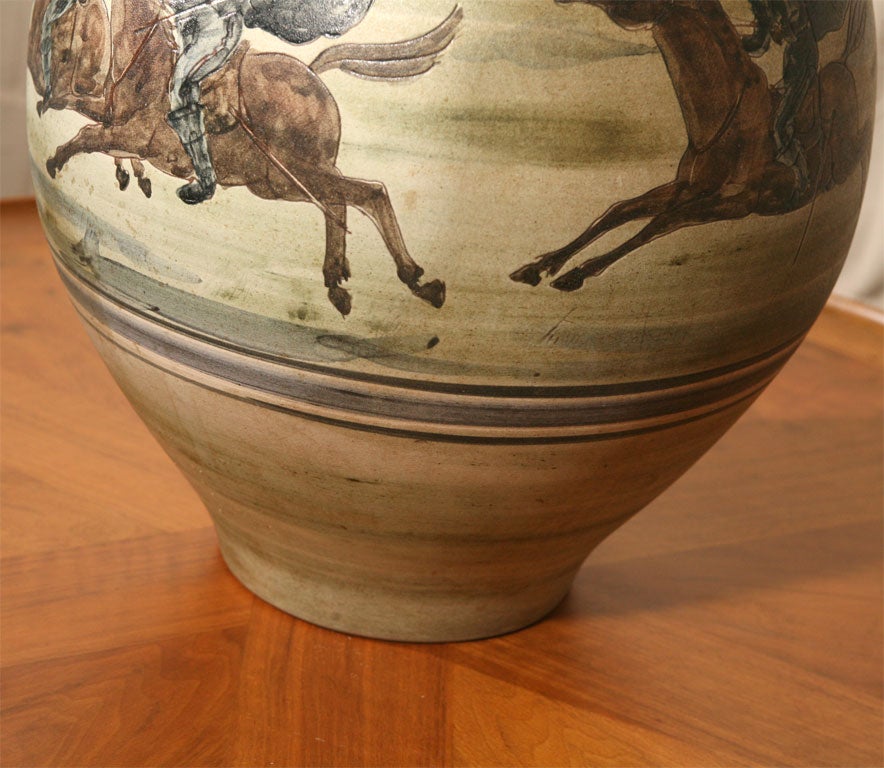 Ceramic Large Pottery Vase by H.F. Gross for Knabstrup For Sale