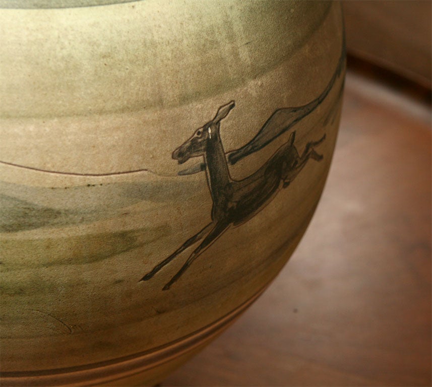 Large Pottery Vase by H.F. Gross for Knabstrup For Sale 2