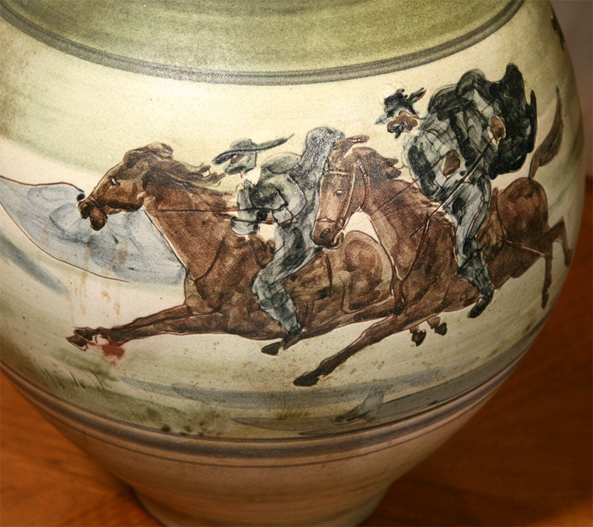 Large Pottery Vase by H.F. Gross for Knabstrup For Sale 3