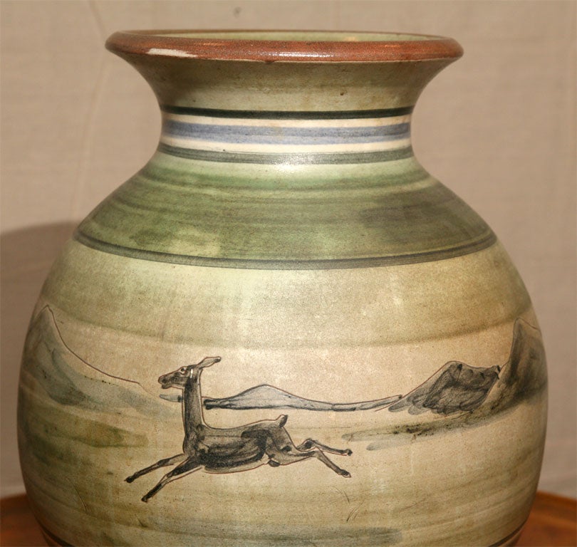 Large Pottery Vase by H.F. Gross for Knabstrup For Sale 4