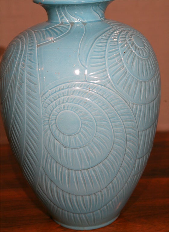 Large Danish Modern Ceramic Vase by Knabstrup For Sale at 1stdibs
