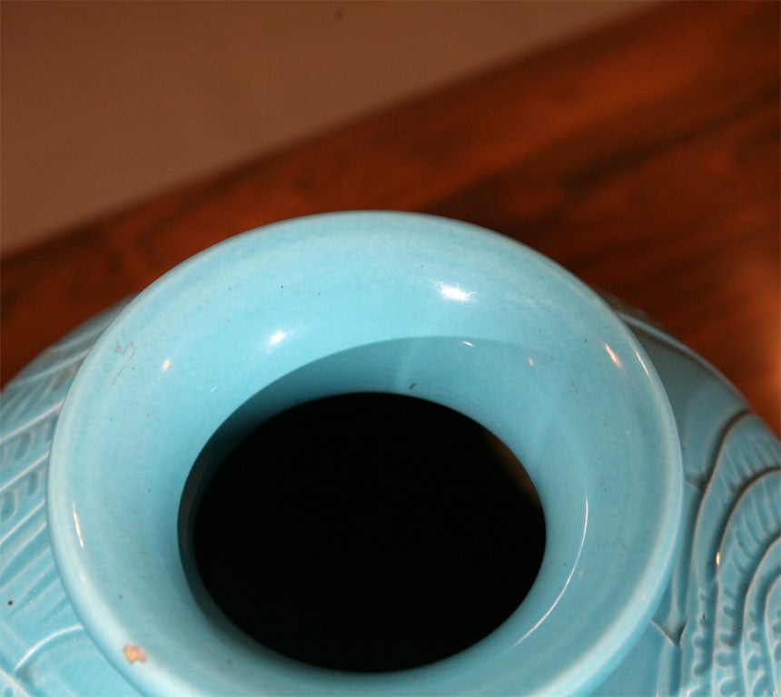 Large Danish Modern Ceramic Vase by Knabstrup For Sale at 1stdibs