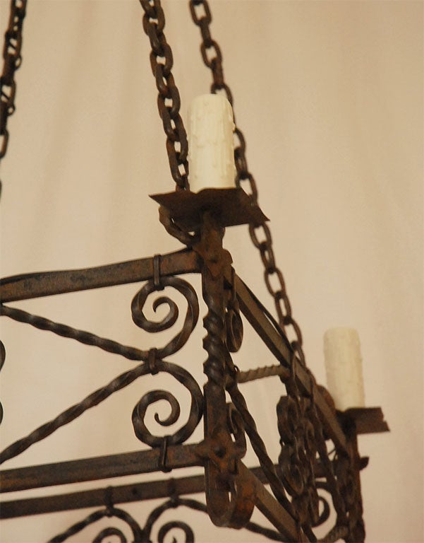 Spanish Iron 4-Lite Chandelier (GMD#2066) For Sale 1