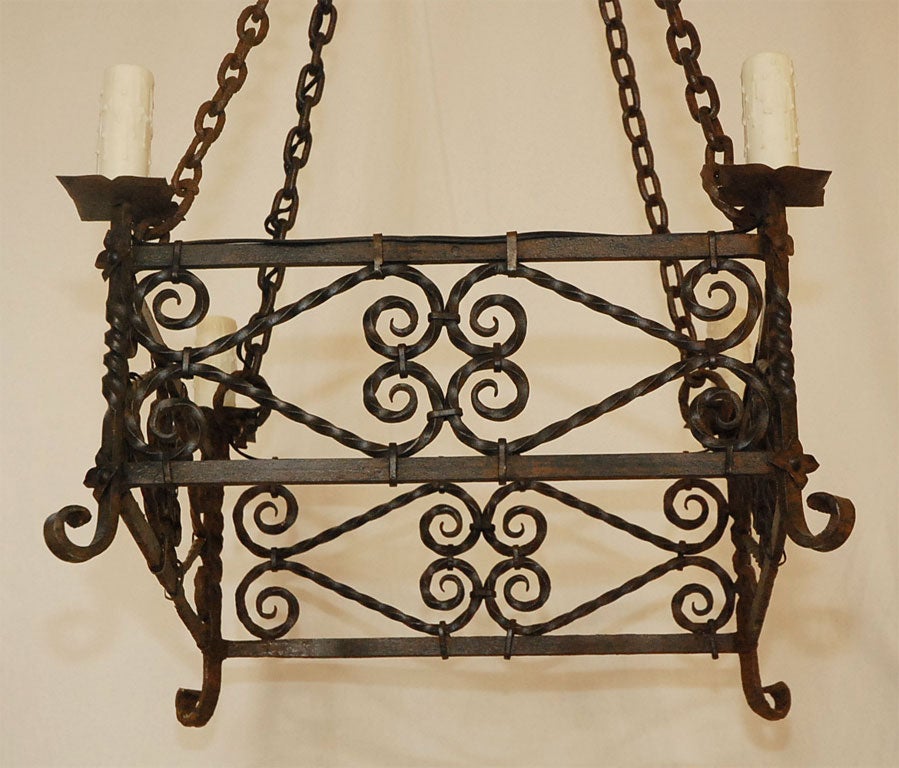 Spanish Iron 4-Lite Chandelier (GMD#2066) For Sale 2