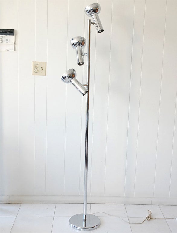 Chrome Three Light Floor Lamp