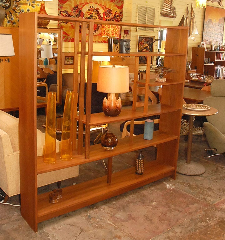 Mid-20th Century Solid Teak Danish Bookshelf / Room Divider