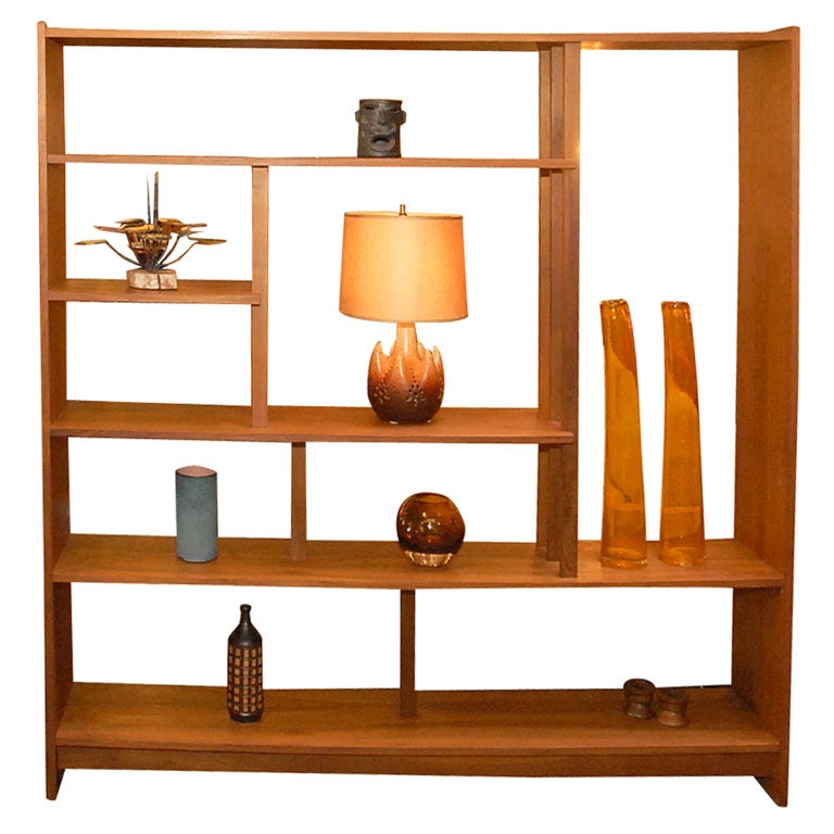 Solid Teak Danish Bookshelf / Room Divider