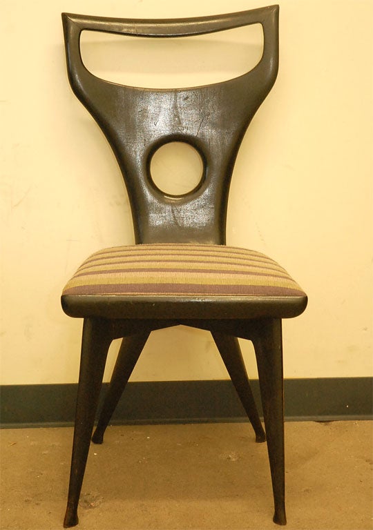 Italian Ico Parisi Ebonized Wood Chair