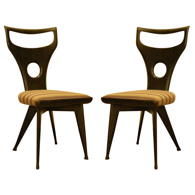 Ico Parisi Ebonized Wood Chair