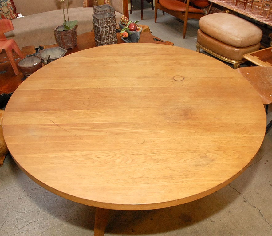 French Jean Prouve Round Wooden Gueridon