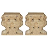 Pair of Sculpted Marble Garden Statues