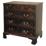George III Style Black Lacquered and Chinoiserie Decorated Chest
