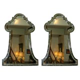 Pair of "Keyhole" Mirrors in the Manner of Serge Roche 