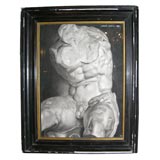 Framed Charcoal Drawing of the Belvedere Torso