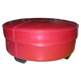 Italian Leather round Ottoman