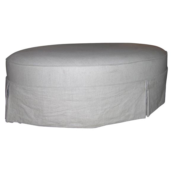 Tailored Oval Ottoman For Sale