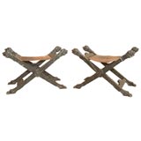 Pair of Renaissance Style Campaign Stools