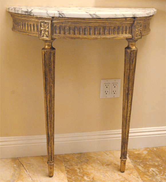 19th C. LXVI Style Demi-Lune Wall Console