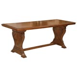 19th C. Lyre Based Library Table