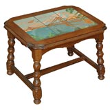 Ceramic Taylor tile scene table San Francisco bridge & plain