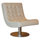 White Scoop Swivel Chair