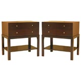 Pair of Two Tone Parson Style Walnut Side Tables