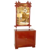 James Mont Style Cabinet / Hollywood Regency Mirror