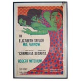 Large Cerimonia Segreta Poster; Elizabeth Taylor, Mia Farrow