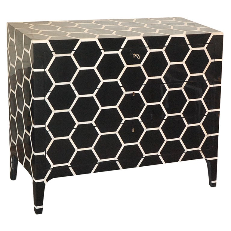 Black Lacquer and  Bone Chest