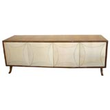 Large Walnut Buffet with Parchment Doors