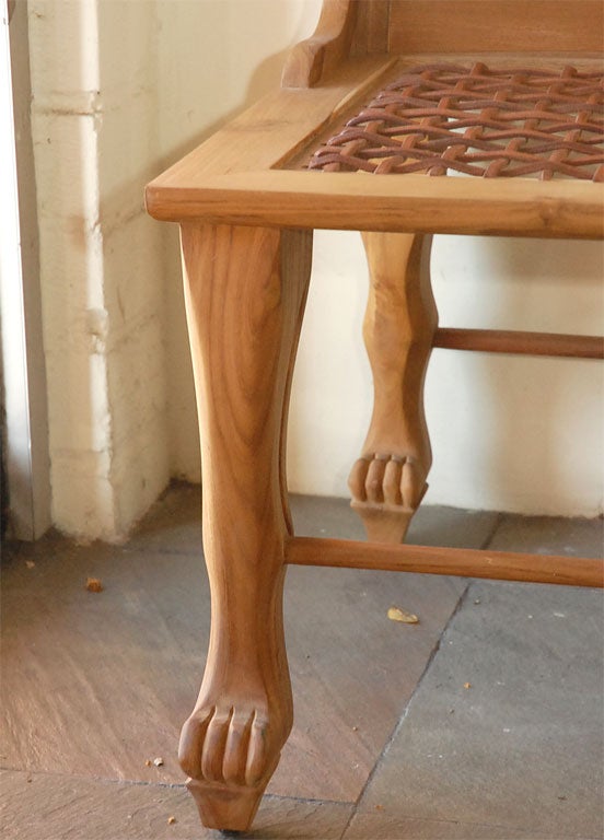 Paar ägyptisch inspiriertes Teakholz  Stühle 1