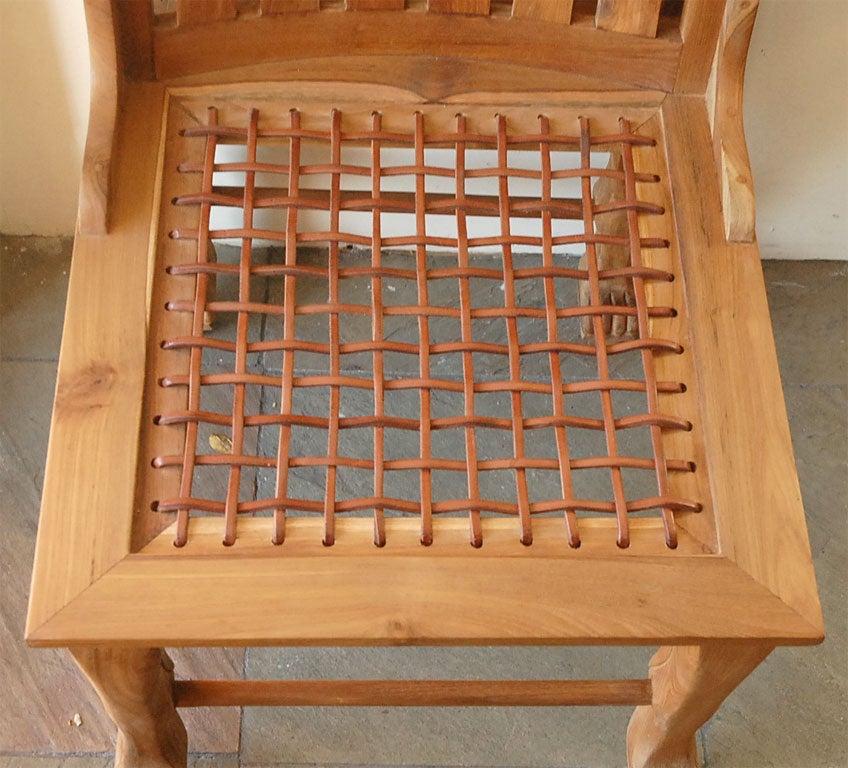Paar ägyptisch inspiriertes Teakholz  Stühle 2
