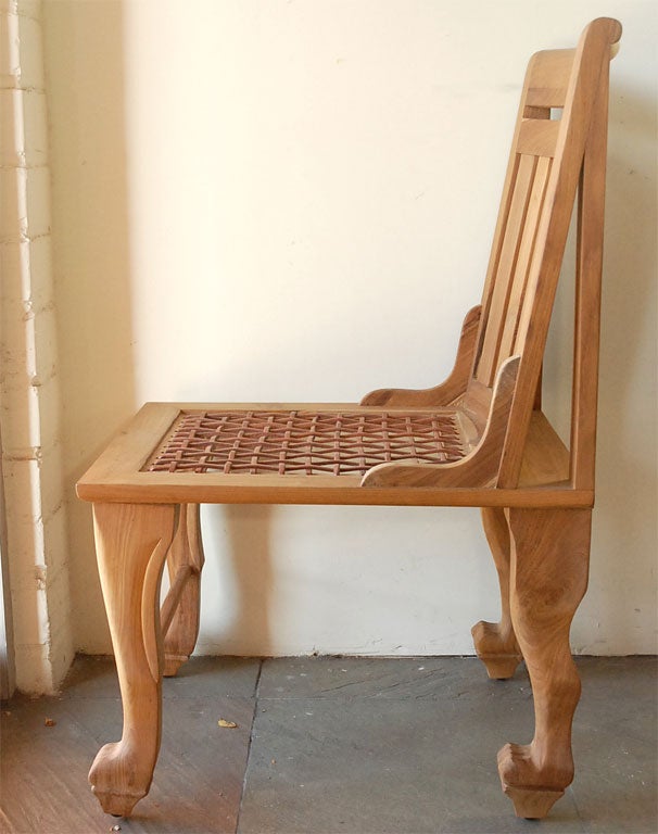 Paar ägyptisch inspiriertes Teakholz  Stühle 4