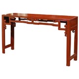 Narrow Red Ming Style Long Table