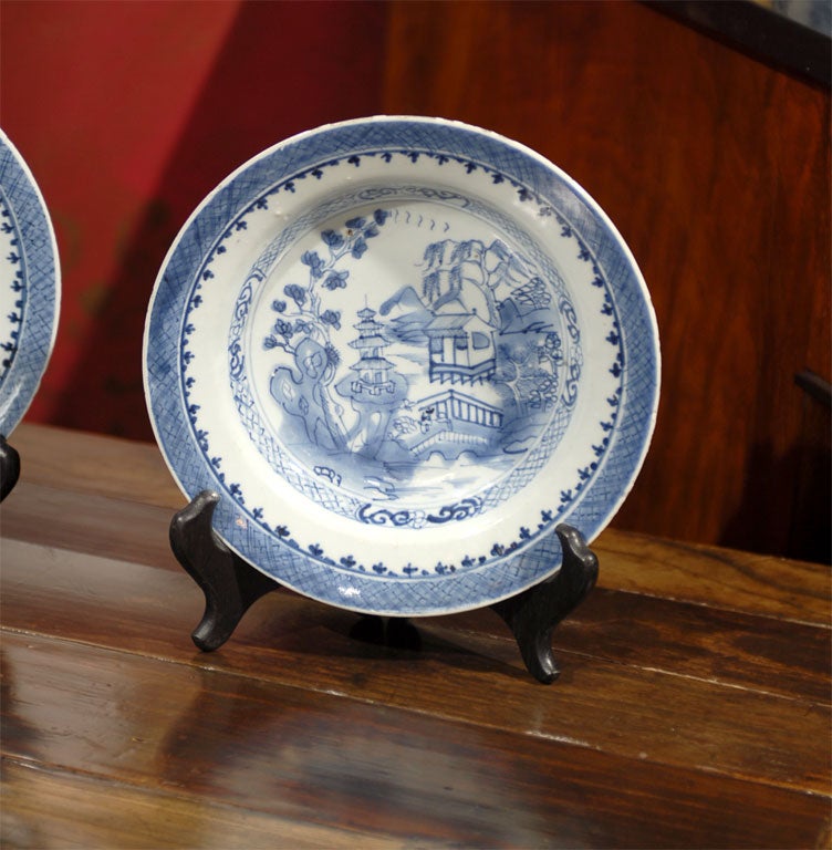 18th Century and Earlier Pair of 18th C. Chinese Blue/White Bowls For Sale