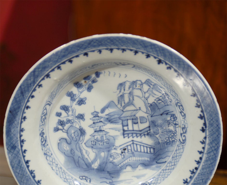 Pair of 18th C. Chinese Blue/White Bowls For Sale 4