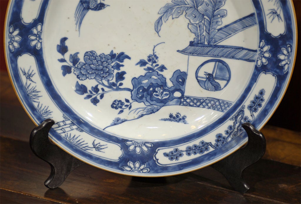 18th Century and Earlier 18th C. Blue and White Chinese Plate For Sale