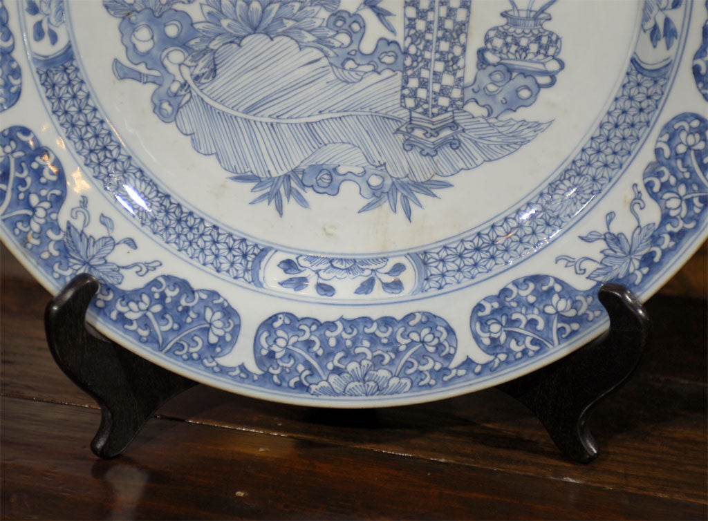 Chinese Large 18th C. Blue/White Plate For Sale