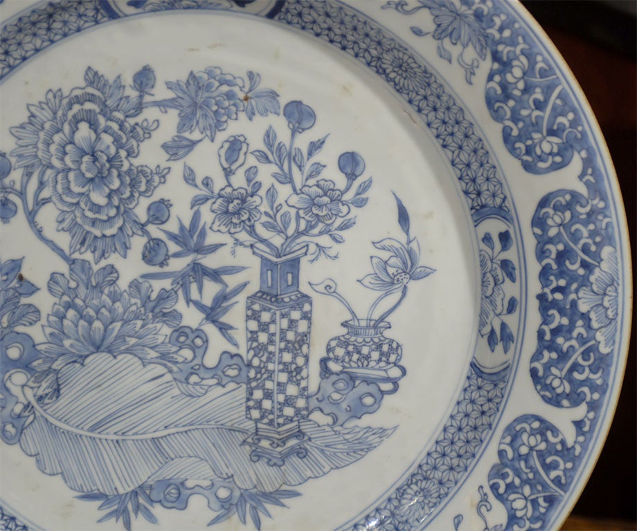 Large 18th C. Blue/White Plate For Sale 2
