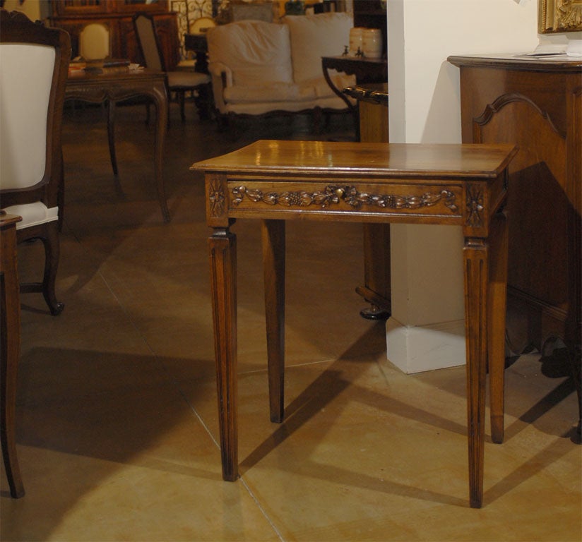 18th Century French Walnut Side Table, Louis XVI Style