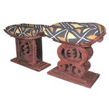 Pair of African Mr. and Mrs. Benches for Karl Springer