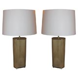 Pair of Table Lamps Covered in Ostrich Leg by Karl Springer