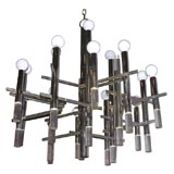 Chandelier in Chrome with Lucite Rods by Sciolari